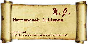 Martencsek Julianna névjegykártya
