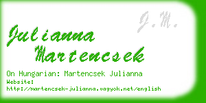 julianna martencsek business card